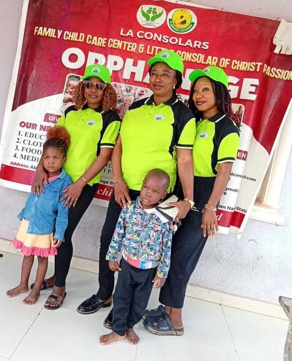 Some little orphans, at the Little Consolar of Christ Passion Orphanage Home.